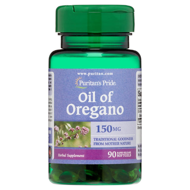 Puritan'S Pride Oil of Oregano Herbal Supplement 150Mg, Green, 90 Count, Softgels