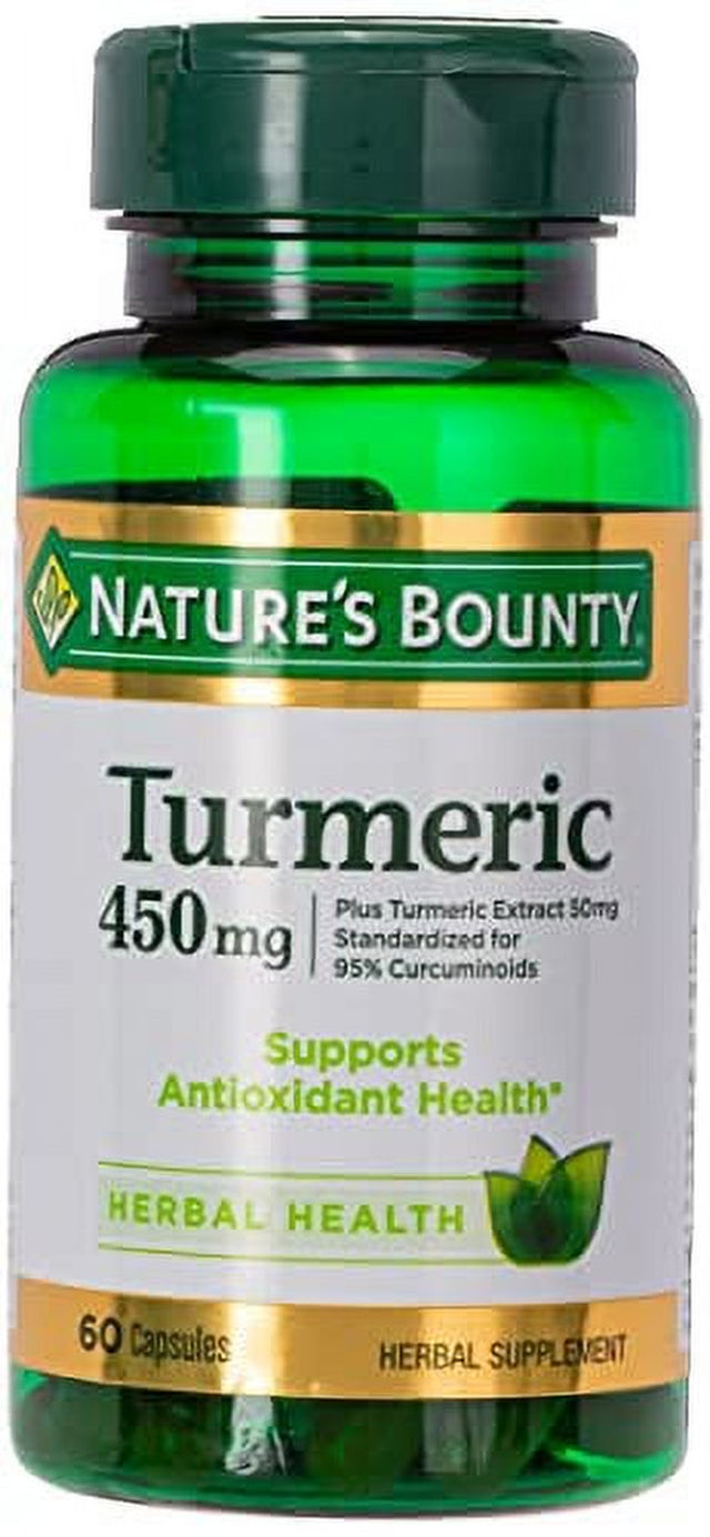 Nature'S Bounty Turmeric Curcumin Caps, 60 Ct, Green (15417)