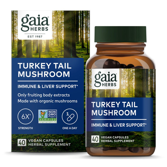 Gaia Herbs Turkey Tail Mushroom 40 Vegan Caps