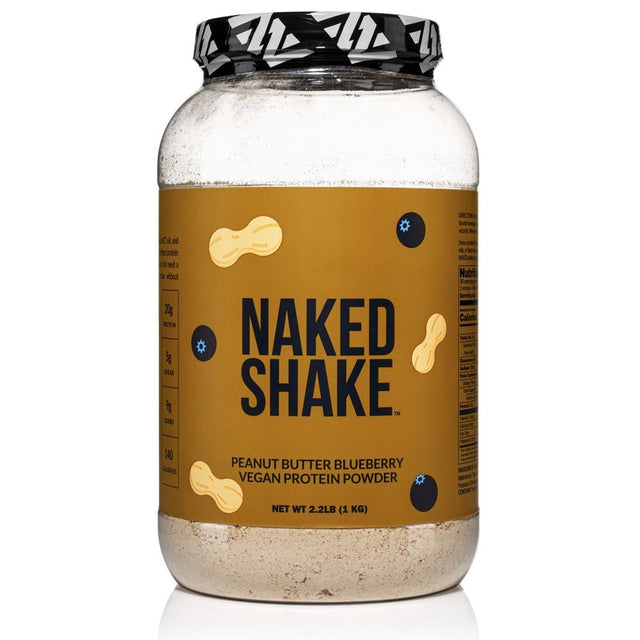 Naked Shake – Peanut Butter Blueberry Protein Powder, Plant Based Protein from US & Canadian Farms with MCT Oil, Gluten-Free, Soy-Free, No Gmos or Artificial Sweeteners – 30 Servings