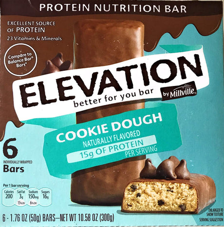 Millville Elevation Advanced Protein Nutrition Cookie Dough Endulgent Bars - 6 Ct.