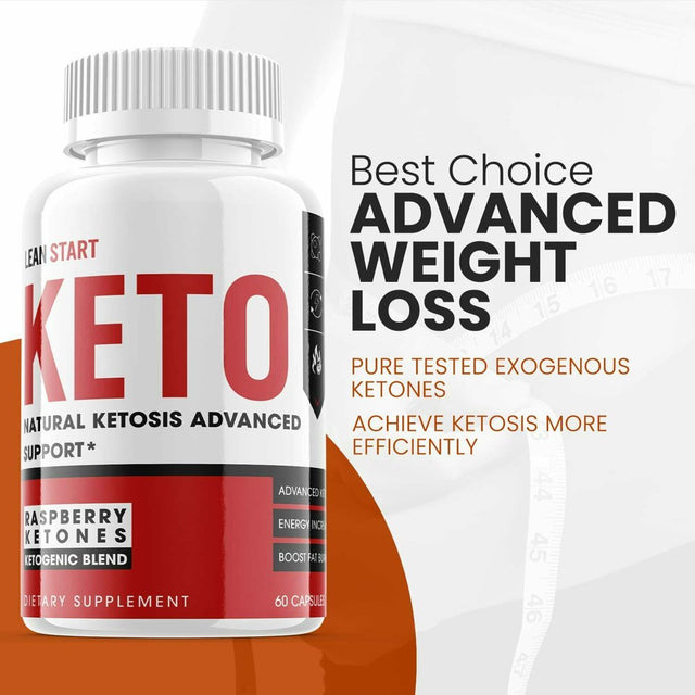 (5 Pack) Lean Start Keto - Supplement for Weight Loss - Energy & Focus Boosting Dietary Supplements for Weight Management & Metabolism - Advanced Fat Burn Raspberry Ketones Pills - 300 Capsules