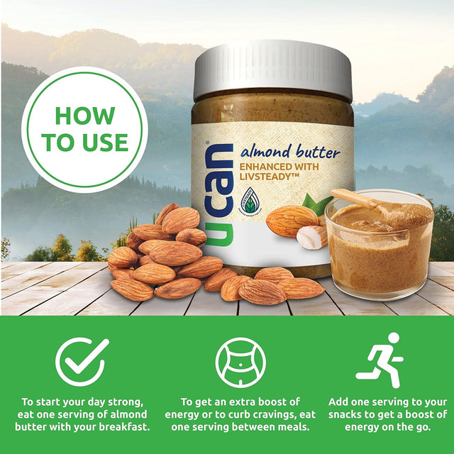 UCAN Creamy Unsalted Almond Protein Butter (12 Ounces) Long Lasting Almond Energy | Non-Gmo, Peanut Free, Zero Palm Oil, Sugar-Free, Vegan, & Keto Friendly Protein Supplement