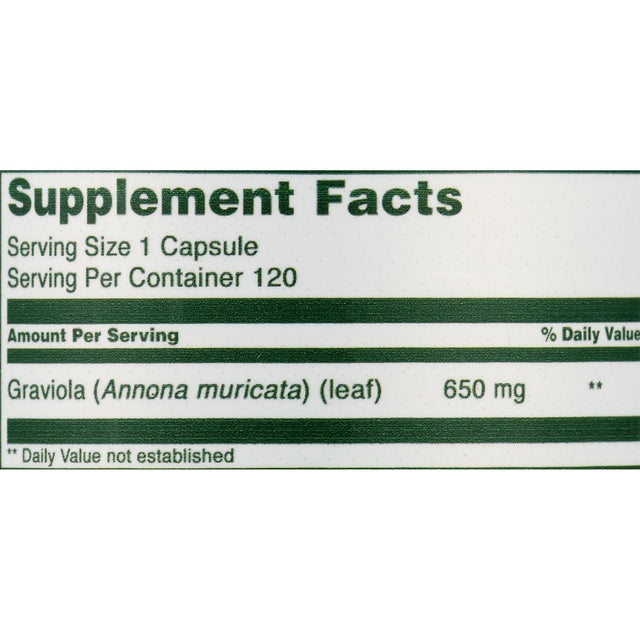 Herbal Secrets Graviola 650 Mg 120 Capsules