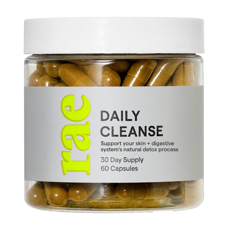 Rae Wellness Daily Cleanse Supplement with Herbs, Turmeric & Aloe, Support Skin & Digestive System, 60Ct