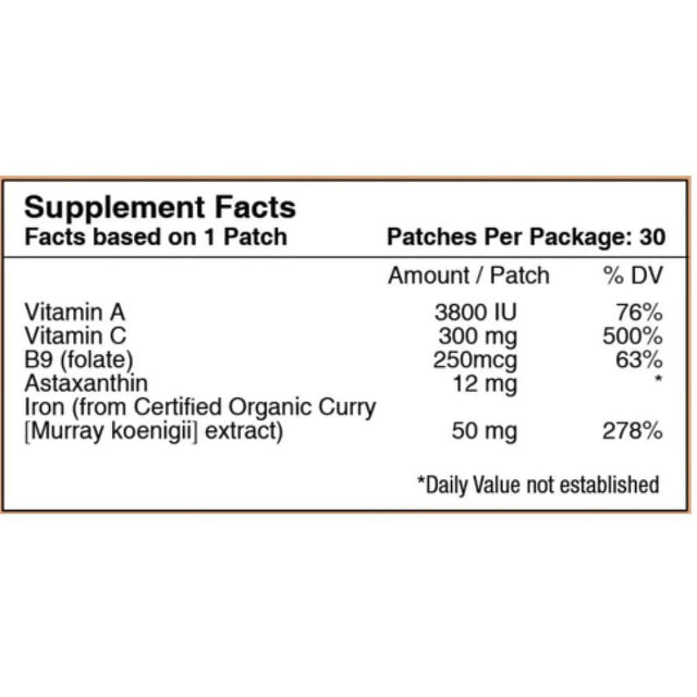 Iron plus Vitamin Patch by Patchaid (1-Month Supply)