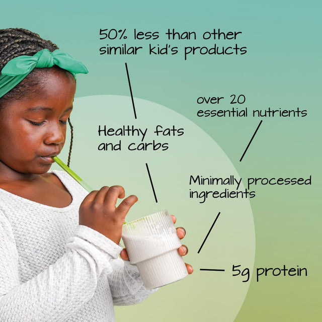 Else Nutrition Kids Organic Complete Nutrition Shake Powder, Plant-Based, Less Sugar, Clean, Complete Childrens’ Nutritional Drink Mix, Whey-Free, Soy-Free, Dairy-Free, 16 Oz, Creamy Vanilla