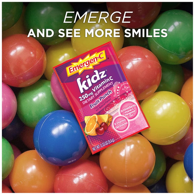 Emergen-C Kidz Vitamin C Dietary Supplement, Immune Support, Fruit Punch Flavor - 30 Ct