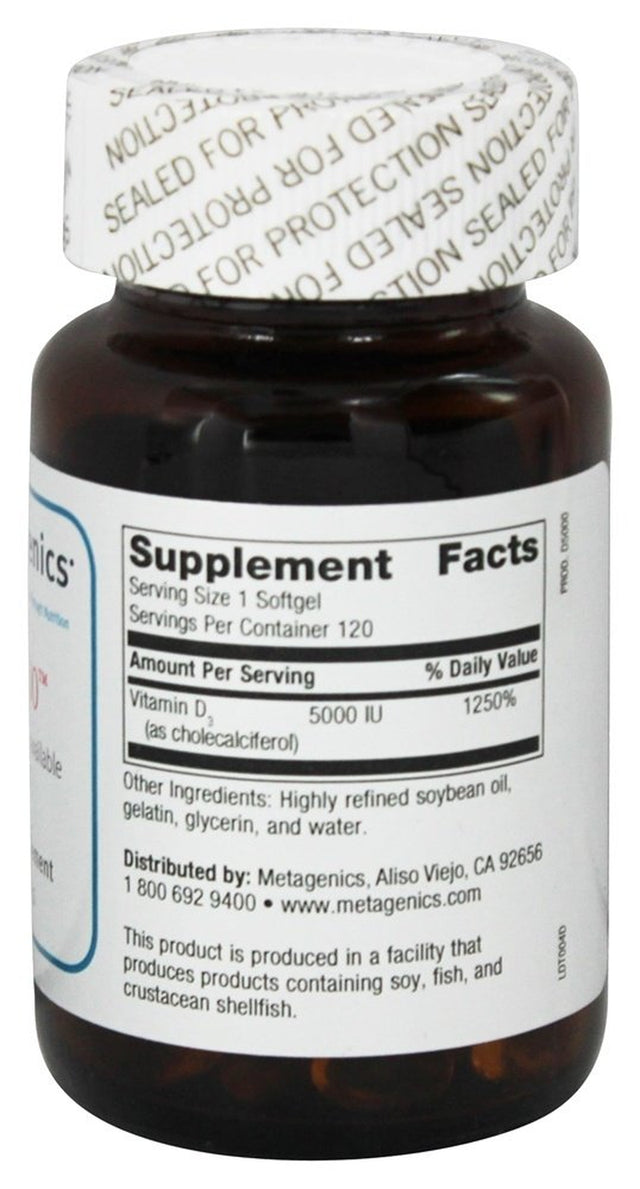 Metagenics - D3 Bioavailable Vitamin D High Potency 5000 IU - 120 Softgels