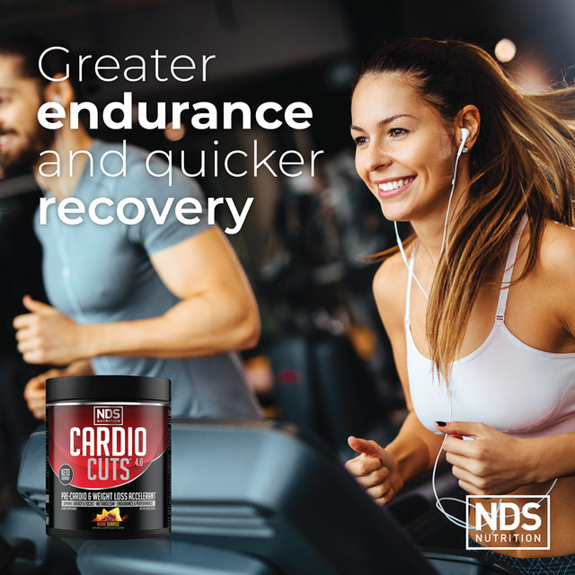 NDS Nutrition Cardio Cuts 4.0 Pre Workout Supplement - Advanced Weight Loss and Pre Cardio Formula with L-Carnitine, CLA, Mcts, L-Glutamine, and Safflower Oil - Miami Sunrise (40 Servings)