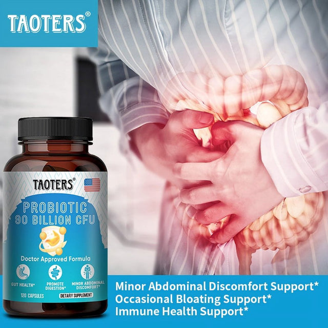 TAOTERS Daily Probiotic Supplement Capsules for Women and Men - Aids Digestion, Immunity, Gut Health