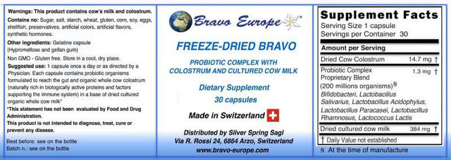 Bravo Probiotics Concentrate Capsules 30 Day Supply - Best Probiotic