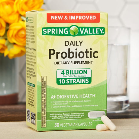 Spring Valley Daily Probiotic Dietary Supplement, 30 Vegetarian Capsules