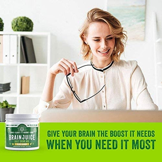 Brainjuice Daily Brainpower Mix | Watermelon - Premium Nootropic Supplement | Naturally Supports Improved Energy, Focus, Memory, & Mood | Alpha GPC, Organic Green Tea Extract, L-Theanine