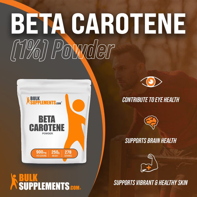 Bulksupplements.Com Beta Carotene Powder, 900Mg - Vitamin a Supplement - Supports Vision Health (250G - 278 Servings)