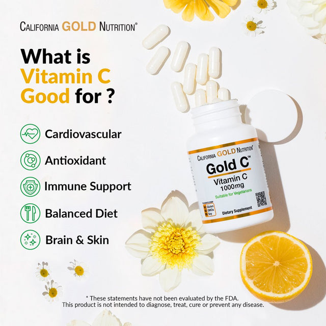 California Gold Nutrition Buffered Vitamin C Powder, Non-Acidic, Gold C, USP Grade Sodium Ascorbate, Suitable for Vegans and Vegetarians, 8.40 Oz (238 G), 2 Pack