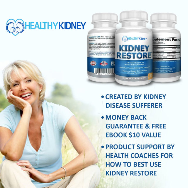 Healthy Kidney Kidney Restore: Kidney Detox Supplement plus Vitamins, for Normal Nutrition, Function & Health