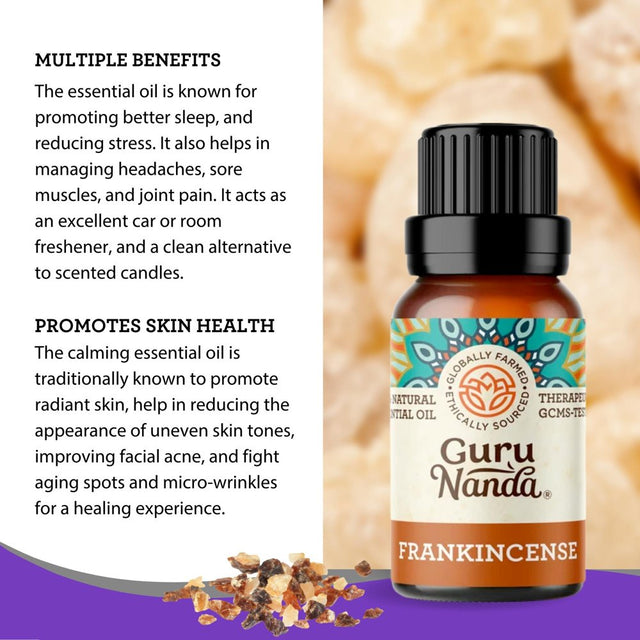 Gurunanda Sleep Essential Oils - Frankincense, Lavender, Cedarwood for Calm Aromatherapy & Diffuser