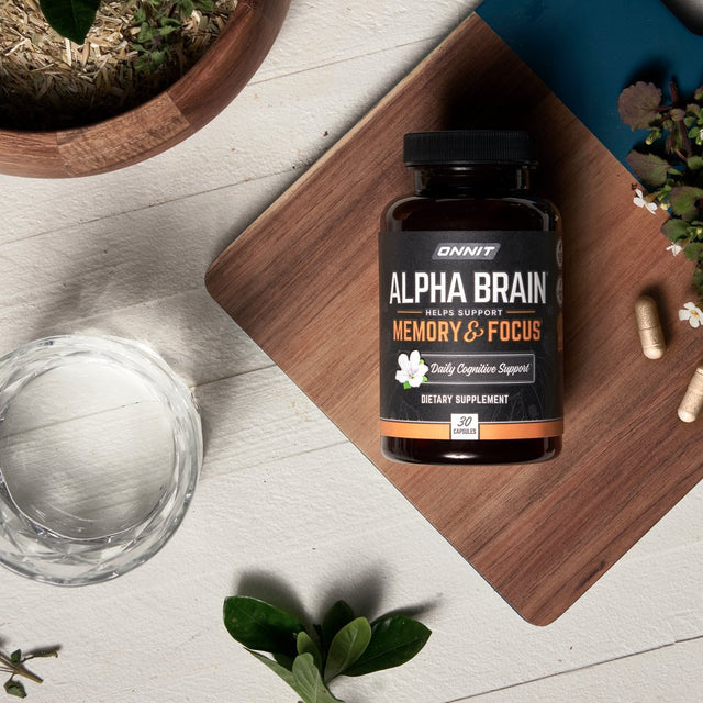 ONNIT Alpha BRAIN Premium Nootropic Brain Health Supplement, Memory and Focus Support, 30 Ct