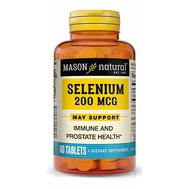 Mason Natural Selenium 200 Mcg - Antioxidant Supplement for Immune Support & Prostate Health, Essential Trace Mineral, 60 Tablets