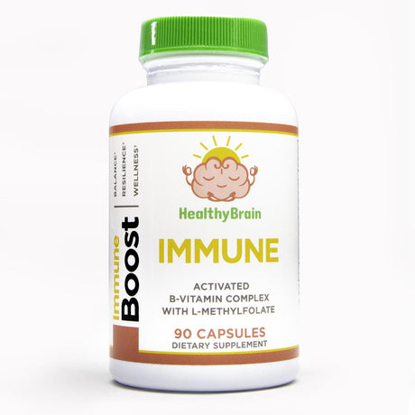 Healthybrain Immune Boost 90 Days Vitamin B1, B2, B3, B5, B6, B9, B12, Zinc, Selenium, N-Acetyl-Cysteine (NAC)