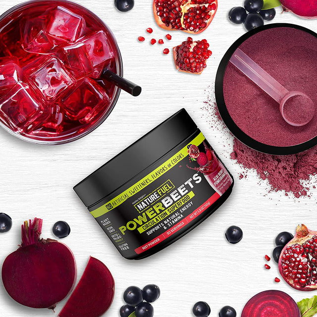 Healthy Delights Nature Fuel Power Beets - Super Concentrated Non-Gmo Beet Juice Powder for Boost Energy - Delicious Acai Berry Pomegranate Flavor - 30 Servings - Pantry Friendly