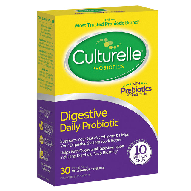 Culturelle Digestive Daily Probiotic Capsules for Digestive Health for Men and Women, 30 Count