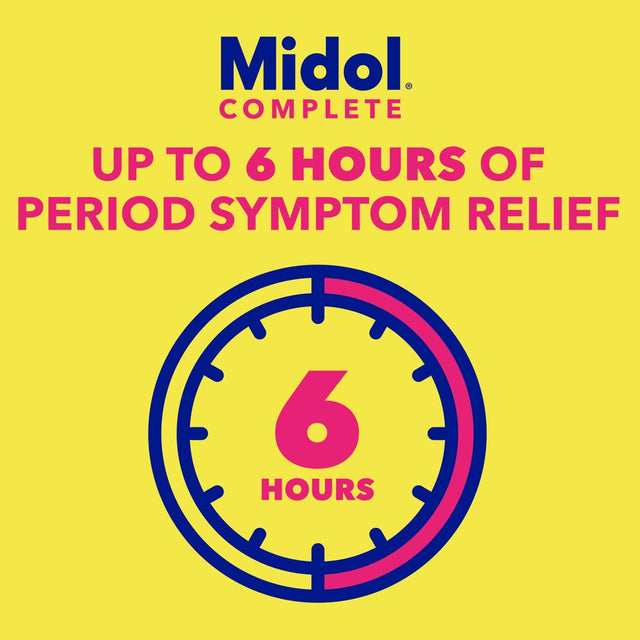 Midol Complete Menstrual Pain Relief Caplets W/ Acetaminophen. 24 Count