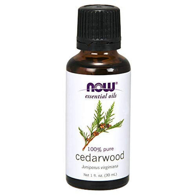 NOW Cedarwood Essential Aromatherapy Oil Warm Woodsy Balsamic Aroma 1 Fl Oz (Pack of 2)