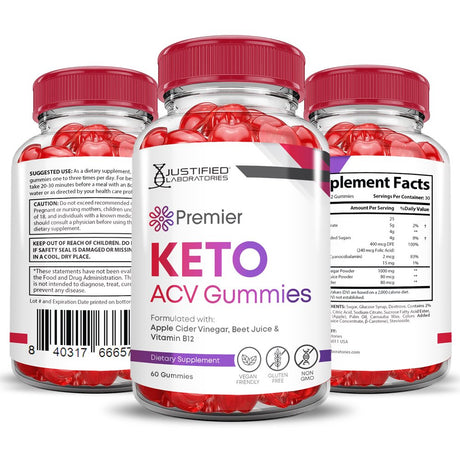 (2 Pack) Premier Keto ACV Gummies 1000MG Dietary Supplement 120 Gummys