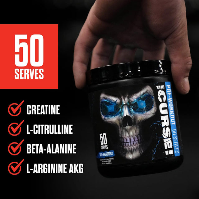 JNX SPORTS the Curse! Pre Workout Powder - Fruit Punch 50 Servings | Preworkout: Boost Strength, Energy + Focus for Men & Women | Caffeine, Beta-Alanine, Creatine & L-Citrulline