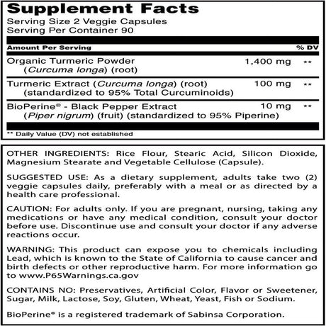 Herbal Secrets Turmeric Curcumin with Bioperine Dietary Supplement 1500 Mg per Serving, 180 Veggie Capsules (Non-Gmo) - Pack of 3 - Supports Healthy Heart & Brain Function