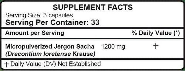 Jergon Sacha | 100 Capsules | Naturally Aids in Supporting Healthy Respiratory Functions and Immune Support