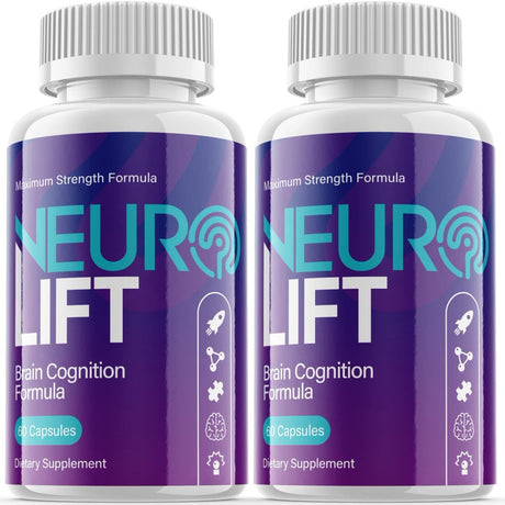 (2 Pack) Neuro Lift - Nootropic Memory Booster Dietary Supplement for Focus, Memory, Clarity, & Energy - Advanced Cognitive Formula for Maximum Strength - 120 Capsules