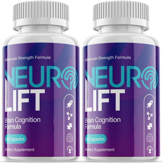 (2 Pack) Neuro Lift - Nootropic Memory Booster Dietary Supplement for Focus, Memory, Clarity, & Energy - Advanced Cognitive Formula for Maximum Strength - 120 Capsules