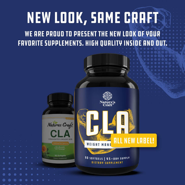 Conjugated Linoleic Acid CLA Supplement - CLA Safflower Oil Lean Muscle Mass Pre Workout Supplement for Men and Women for Natural Muscle Builder - 1560Mg per Serving CLA Supplements