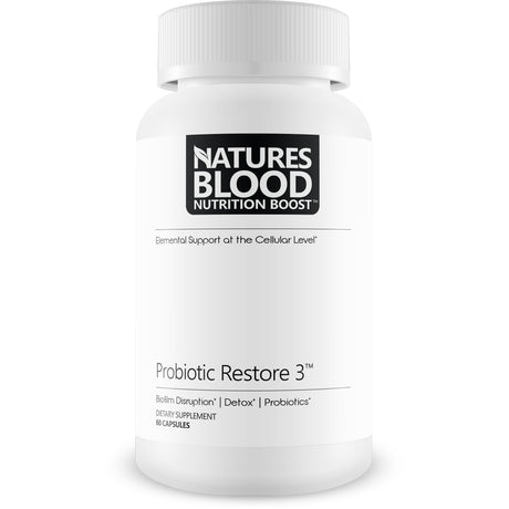 Probiotic Restore 3 - Elemental Support at the Cellular Level - 40 Billion CFU Probiotic Extra Strength Formula - Probiotic Restore 3 for Gut Health - Overall Health Starts in the Gut - Probiotics