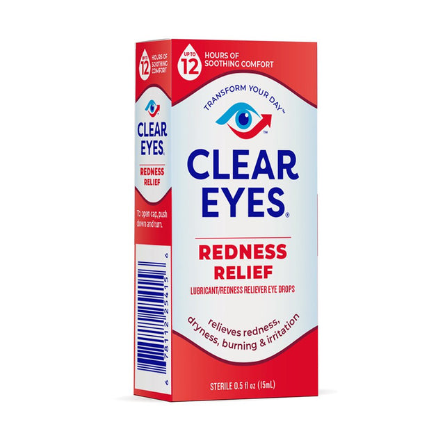 Clear Eyes Redness Eye Relief Lubricant Eye Drops, 0.5 Fl Oz