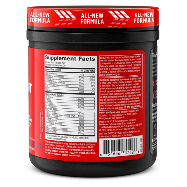 Six Star Pro Nutrition Pre-Workout Powder Explosion 2.0 Electrolyte Matrix, Fruit Punch, 9.52 Oz