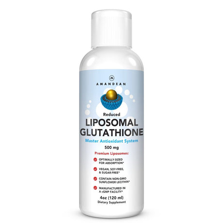 Liposomal Glutathione Supplement | Liquid Reduced Setria® L Glutathione 500Mg | Immune Support, Brain Function, Anti-Aging, Detox, Skin Health | Non-Gmo Sunflower Lecithin | Soy-Free & Vegan