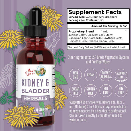 Maryruth Organics | Kidney & Bladder Herbal Supplement | Kidney Cleanse & Bladder Control Juniper Berry | 1 Fl Oz / 30 Ml