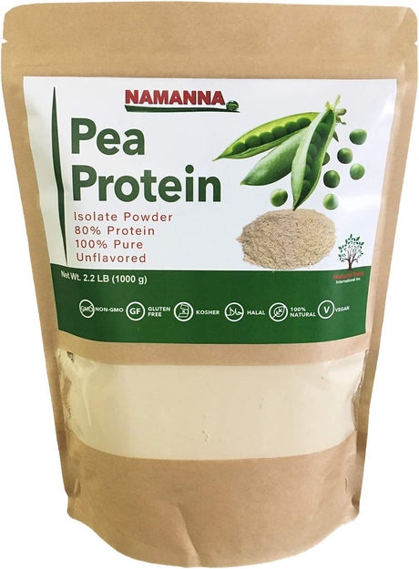 Pea Protein Powder (80% Protein) – 2.2 Lb, Non-Gmo, Vegan, Kosher, Halal, Gluten Free, Dairy Free, Soy Free, Hypoallergenic, 100% Pure, Unflavored, Plant Based Protein, Keto Friendly