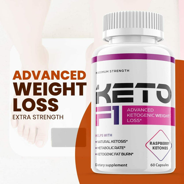 (1 Pack) Keto F1 - Supplement for Weight Loss - Energy & Focus Boosting Dietary Supplements for Weight Management & Metabolism - Advanced Fat Burn Raspberry Ketones Pills - 60 Capsules