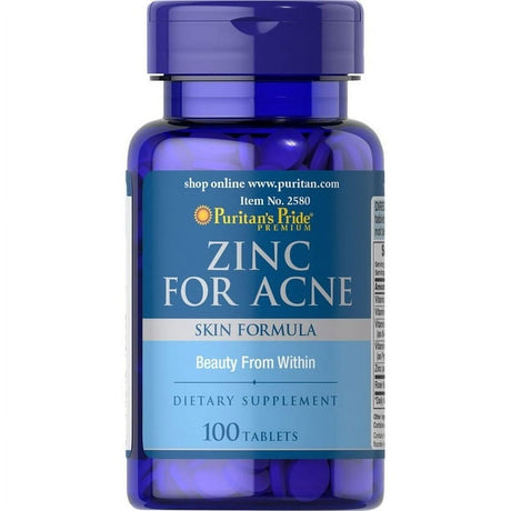 Puritans Pride Zinc for Acne, 100 Count