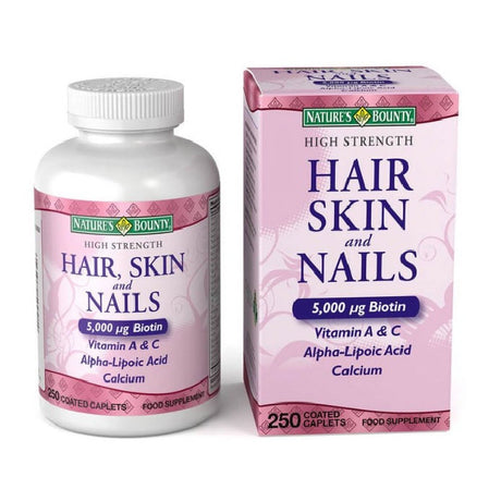 Nature'S Bounty High Strength Hair, Skin & Nails Food Supplement, 250 Coated Caplets