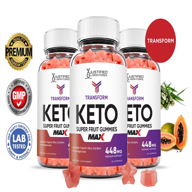 (3 Pack) Transform Keto Max Gummies Dietary Supplement 180 Gummys