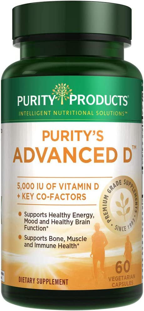 Dr. Cannell'S Advanced D from Purity Products - Vitamin D3 Super Formula - Packed with Vitamin D, Vitamin K2, Zinc, Magnesium Citrate, Boron and Taurine - 60 Vegetarian Capsules