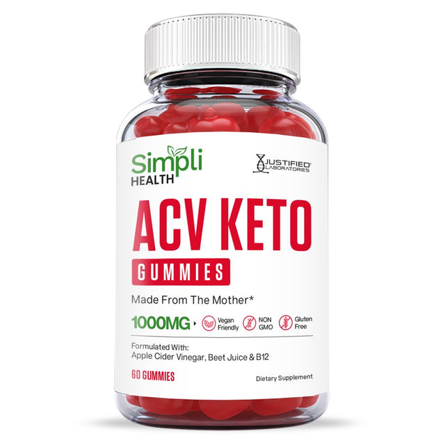 (2 Pack) Simpli Health Keto ACV Gummies 1000MG Dietary Supplement 120 Gummys