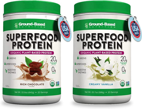 Superfood Protein, Plant-Based Protein Powder – Superfood + Greens for Immune Support – Lean, Organic, Vegan, Keto, Paleo, Lactose-Free, No Sugar, Low Calorie Protein