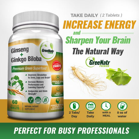 Greenatr Panax Ginseng & Ginkgo Biloba